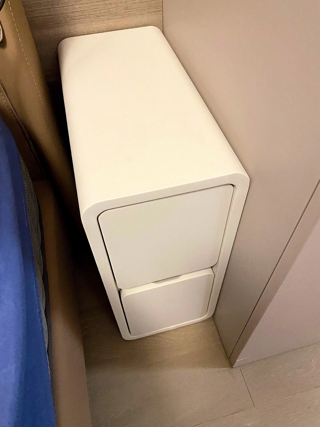 Solid Wood Bedside Table with 2 Drawers No-Leg Design Small