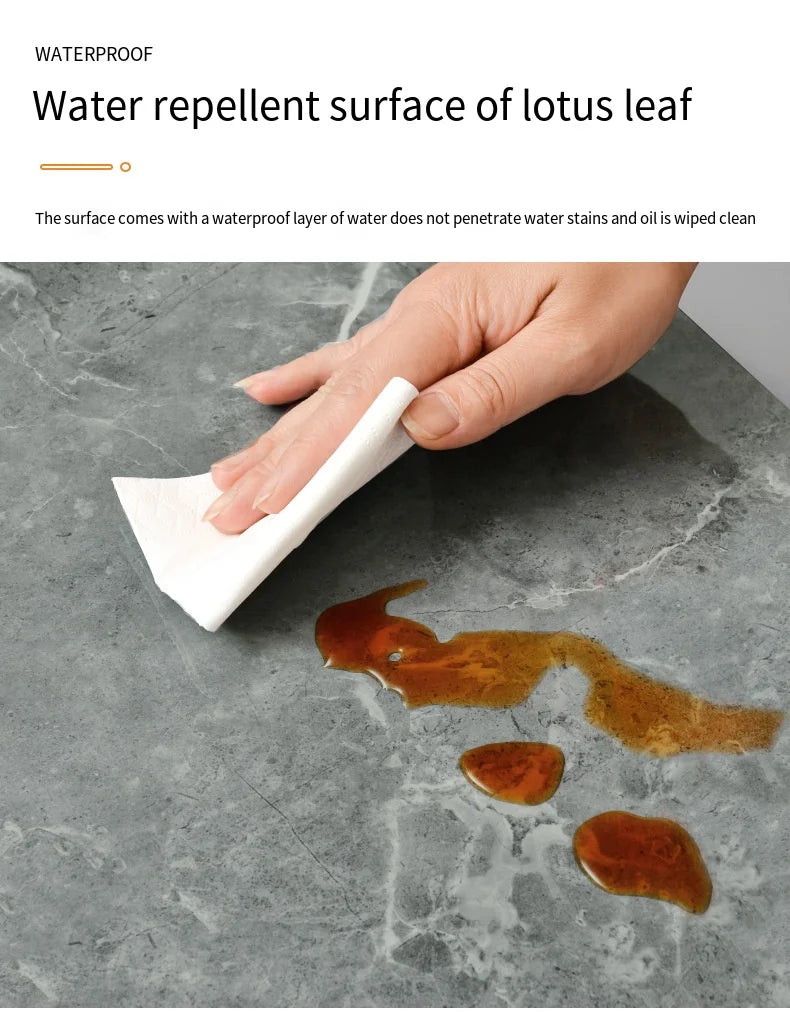 10Pcs Self-adhesive Marble Tiles Sticker Waterproof 30cmx60cm Tiles