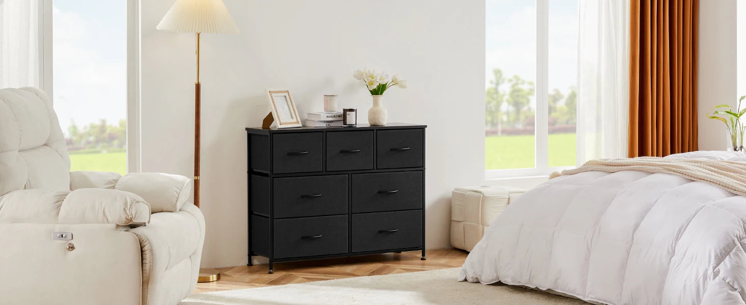 JHK Desser For Bedroom With 7 Fabric Drawers