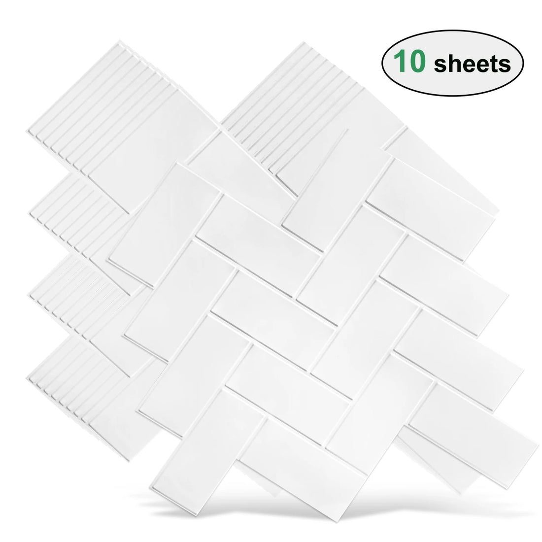 10pcs 3D Imitation Tile Self-Adhesive Wall Stickers Peel And Stick Wall Tiles
