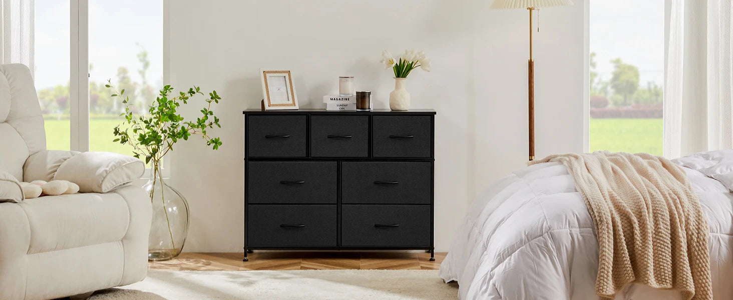JHK Desser For Bedroom With 7 Fabric Drawers
