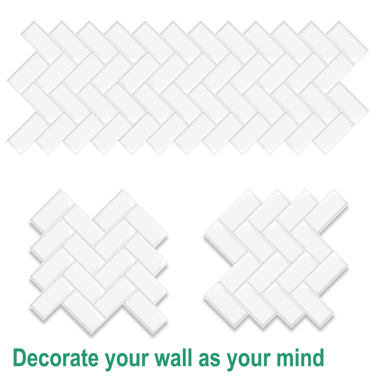 10pcs 3D Imitation Tile Self-Adhesive Wall Stickers Peel And Stick Wall Tiles