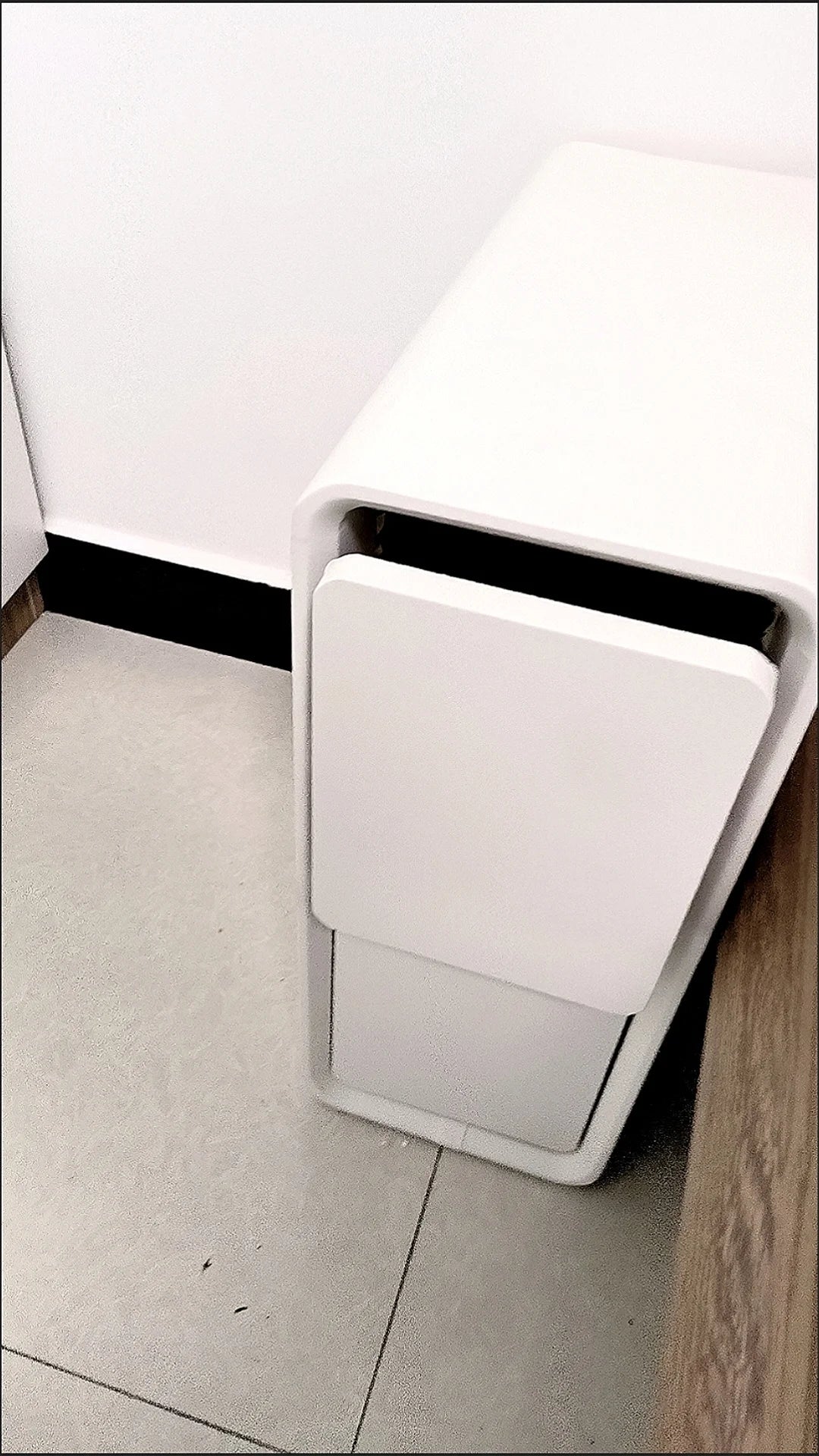 Solid Wood Bedside Table with 2 Drawers No-Leg Design Small