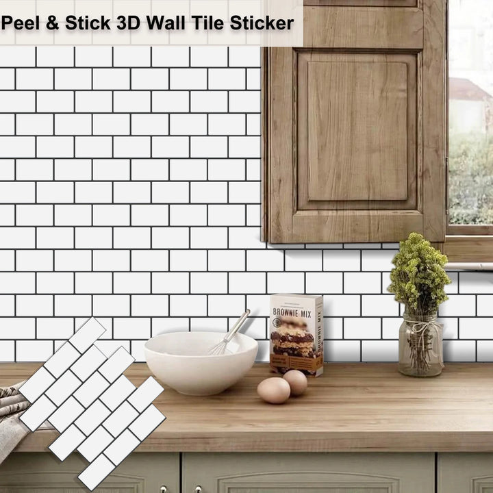 Subway Wall Stickers Peel and Stick 3d Brick Vinyl Wallpaper Bathroom Kitchen Backsplash