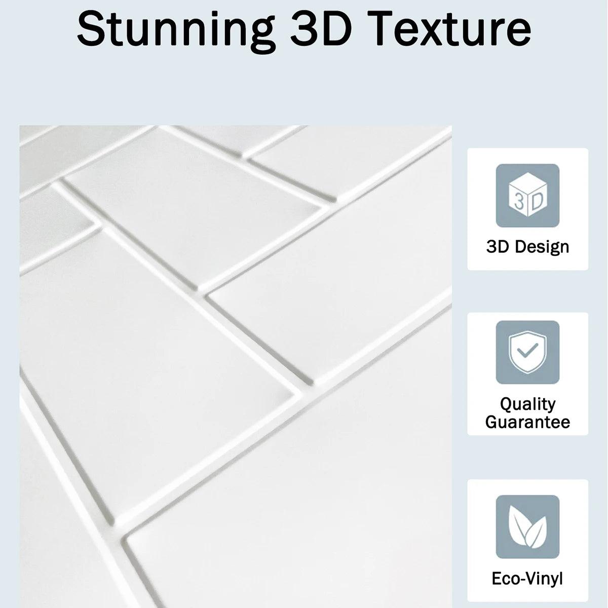 10pcs 3D Imitation Tile Self-Adhesive Wall Stickers Peel And Stick Wall Tiles