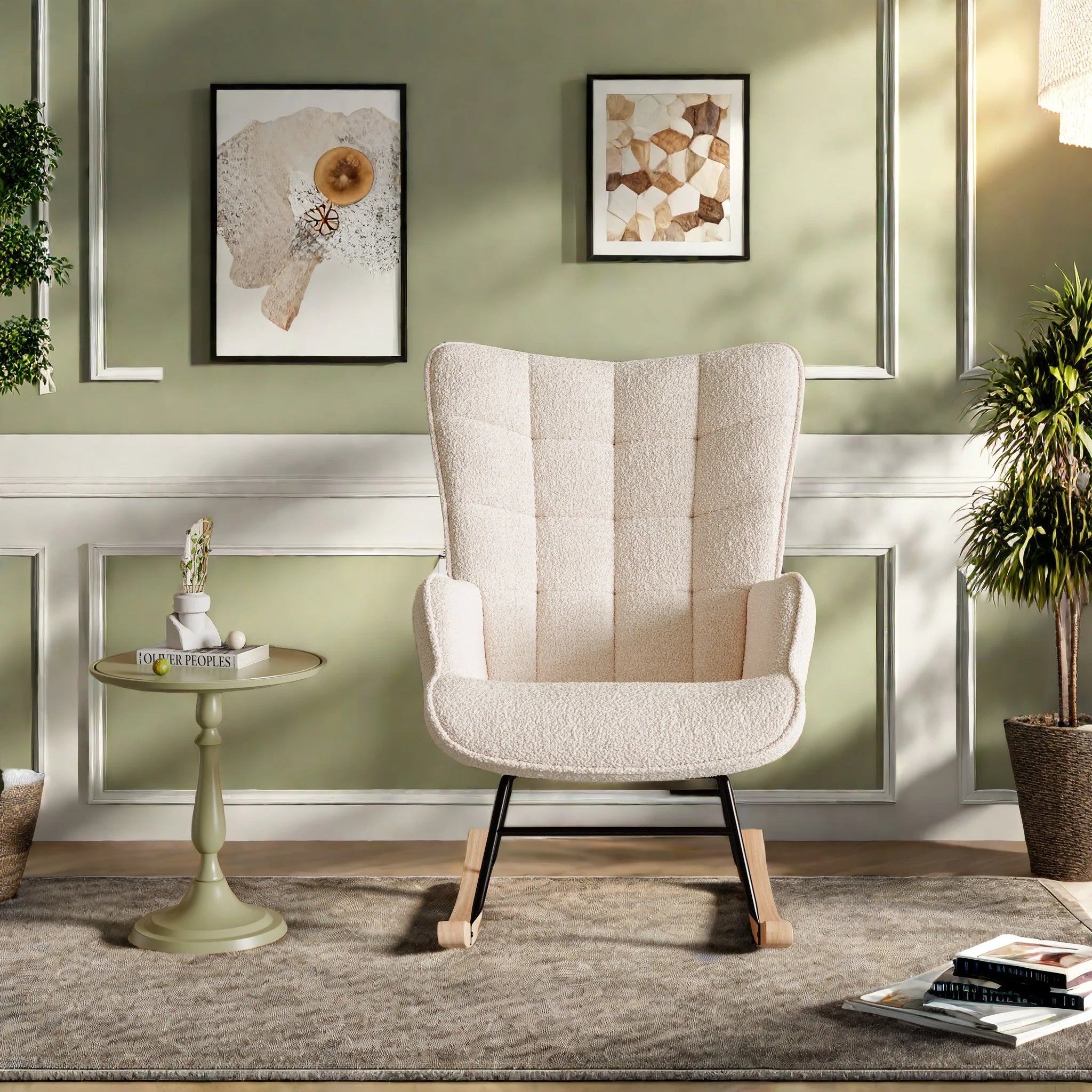 Soft Plush Fabric Armrests Backrests Casual Upholstered chair