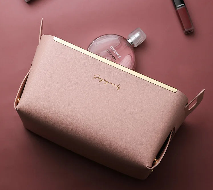 Desktop finishing PU leather storage box