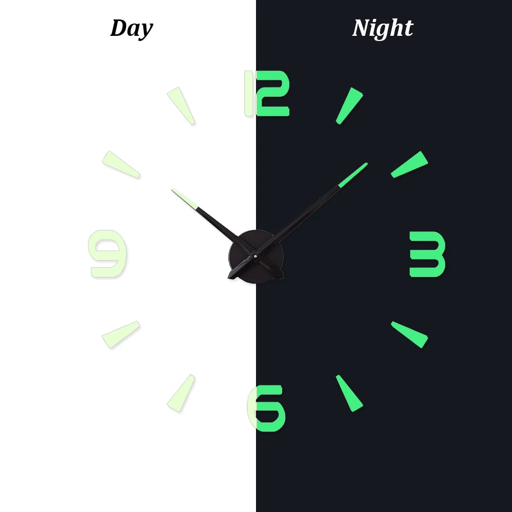 Large Wall Clock Quartz 3D DIY Big Watch Decorative