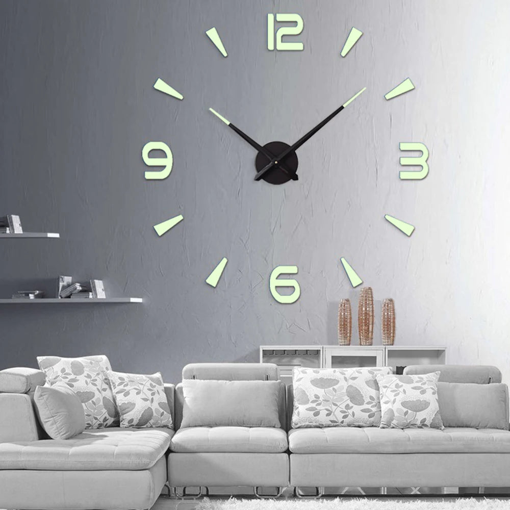 Large Wall Clock Quartz 3D DIY Big Watch Decorative