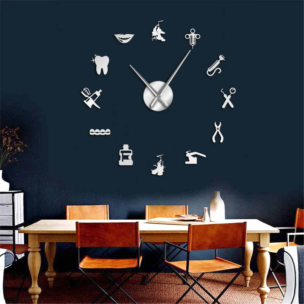 Dentist DIY Giant Wall Clock Dental Doctor Oversized Wall Clock