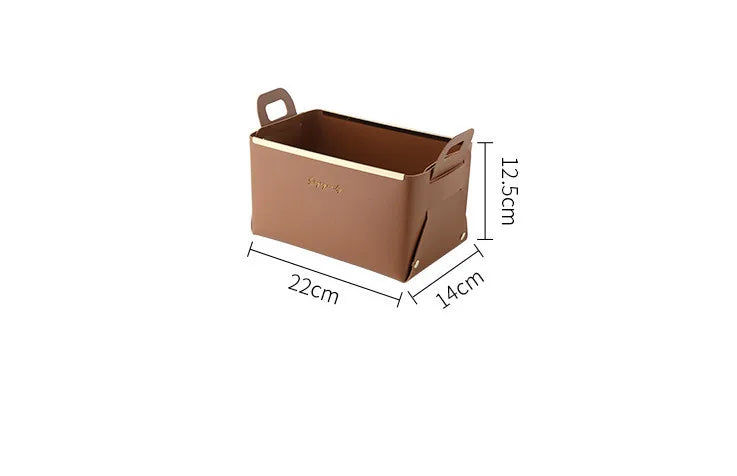 Desktop finishing PU leather storage box
