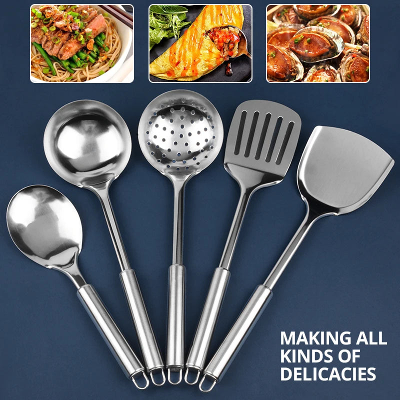 Konco Kitchenware Cooking Utensils Set Stainless Steel Cookware