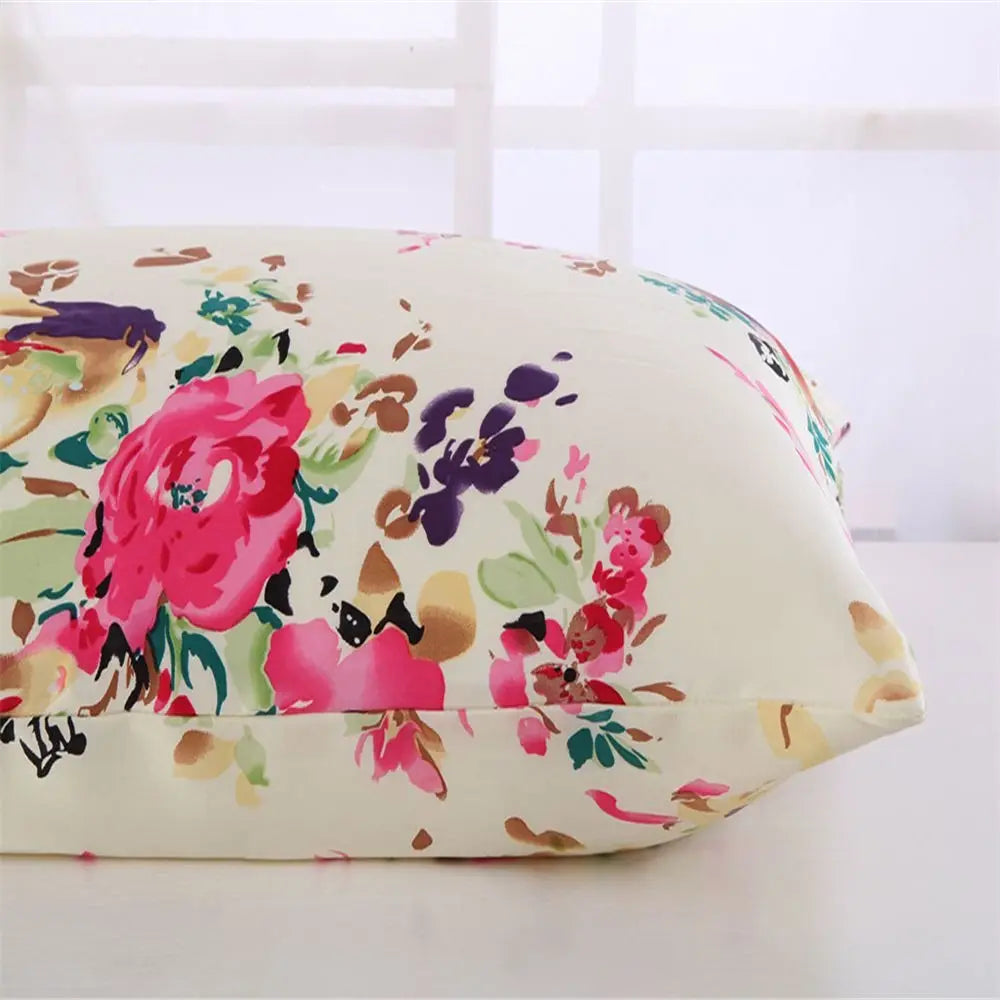 New 100% Nature Mulberry Floral Silk Pillowcase Zipper Pillow Case
