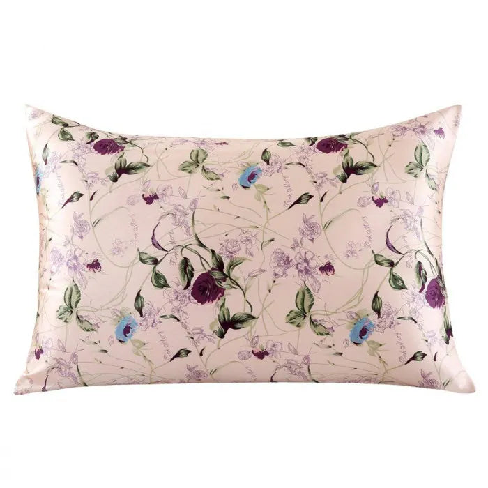 New 100% Nature Mulberry Floral Silk Pillowcase Zipper Pillow Case