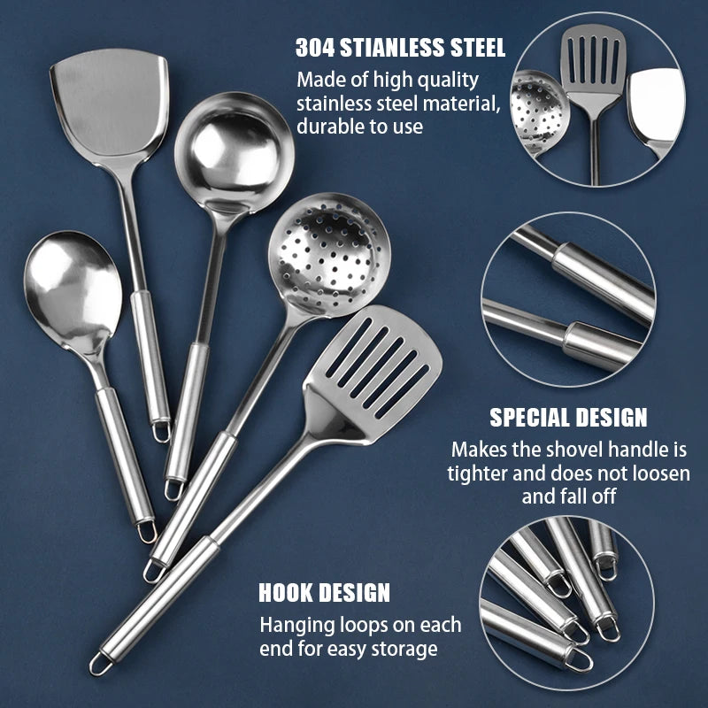 Konco Kitchenware Cooking Utensils Set Stainless Steel Cookware