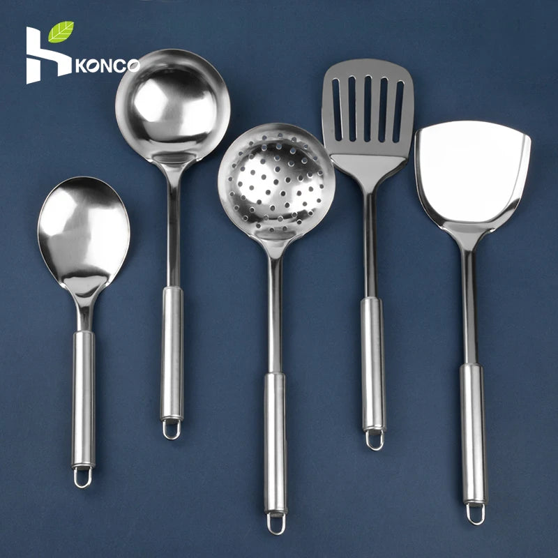Konco Kitchenware Cooking Utensils Set Stainless Steel Cookware