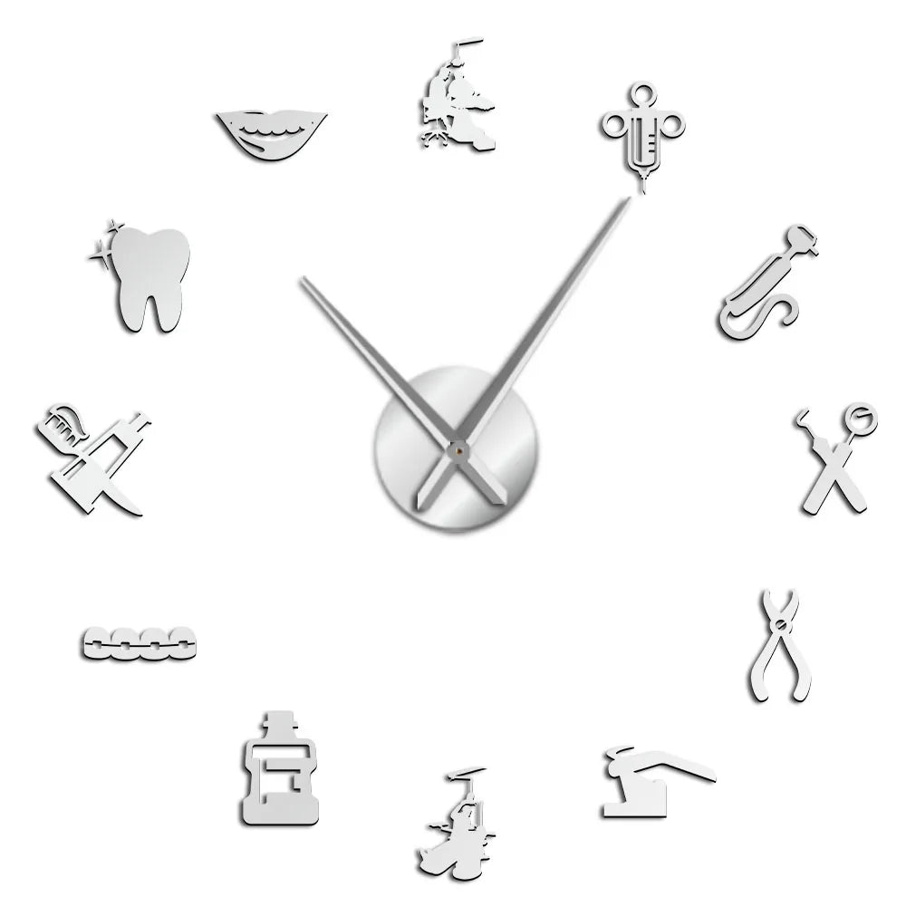Dentist DIY Giant Wall Clock Dental Doctor Oversized Wall Clock
