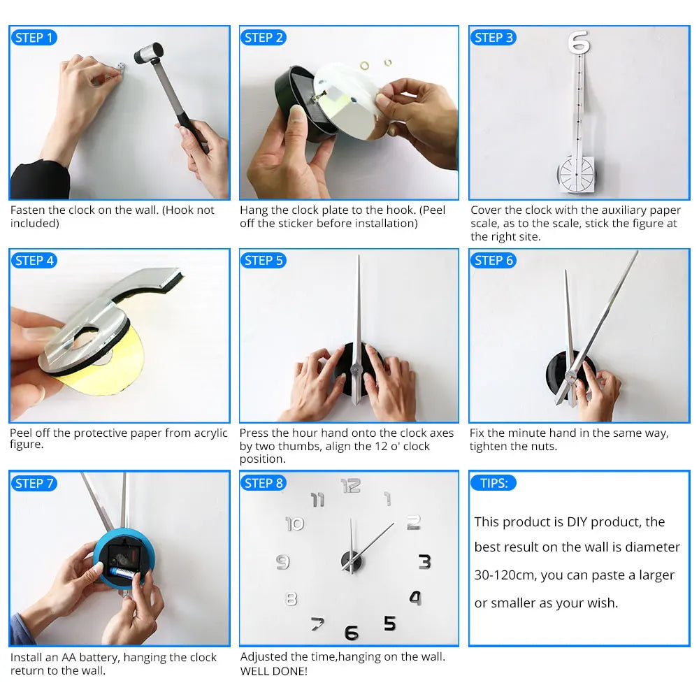 Dentist DIY Giant Wall Clock Dental Doctor Oversized Wall Clock