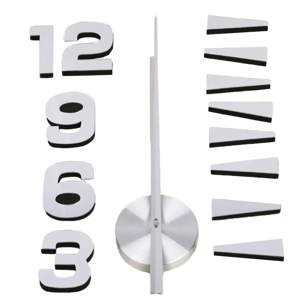 Large Wall Clock Quartz 3D DIY Big Watch Decorative