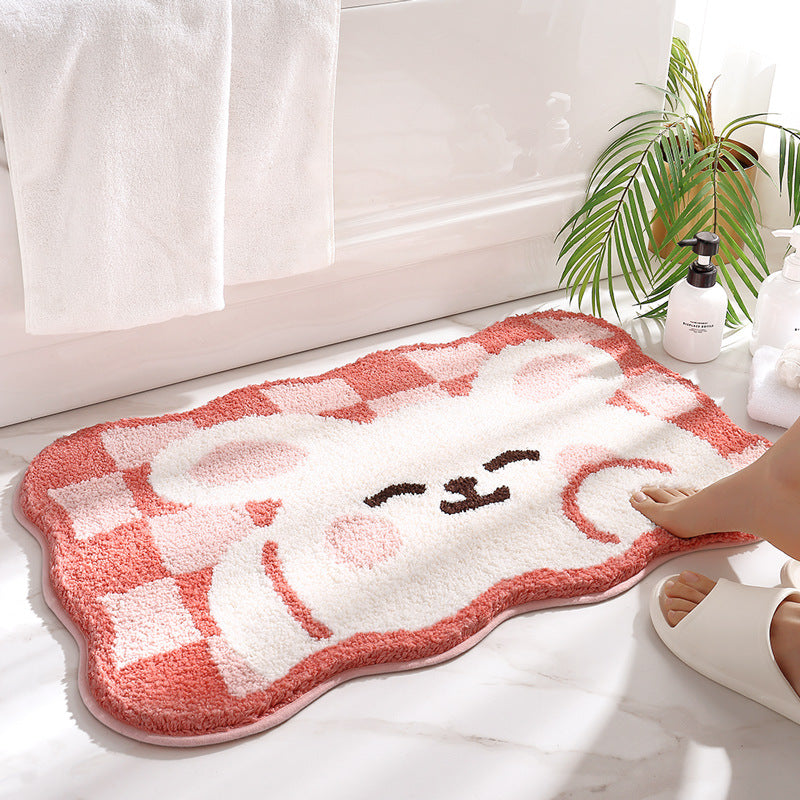 Frog and Bear Flocking Bath Mat Home Decoration Door Mat