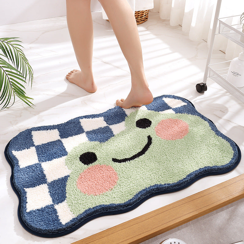 Frog and Bear Flocking Bath Mat Home Decoration Door Mat