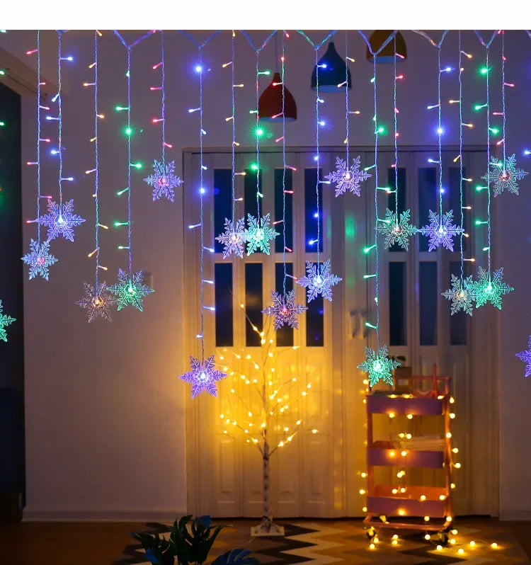 110V 220V Snowflakes  Curtain Garland