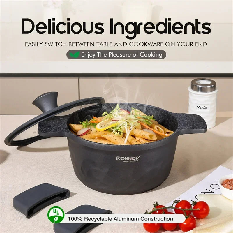 DONNOR Non-stick Pot 12/13/16pcs Cookware Set