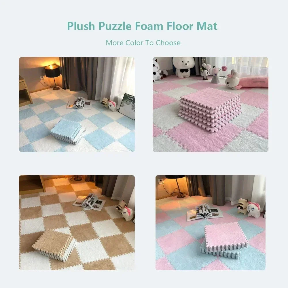 30x30cm Plush Puzzle Foam Floor Mat Creative Fashion Carpet