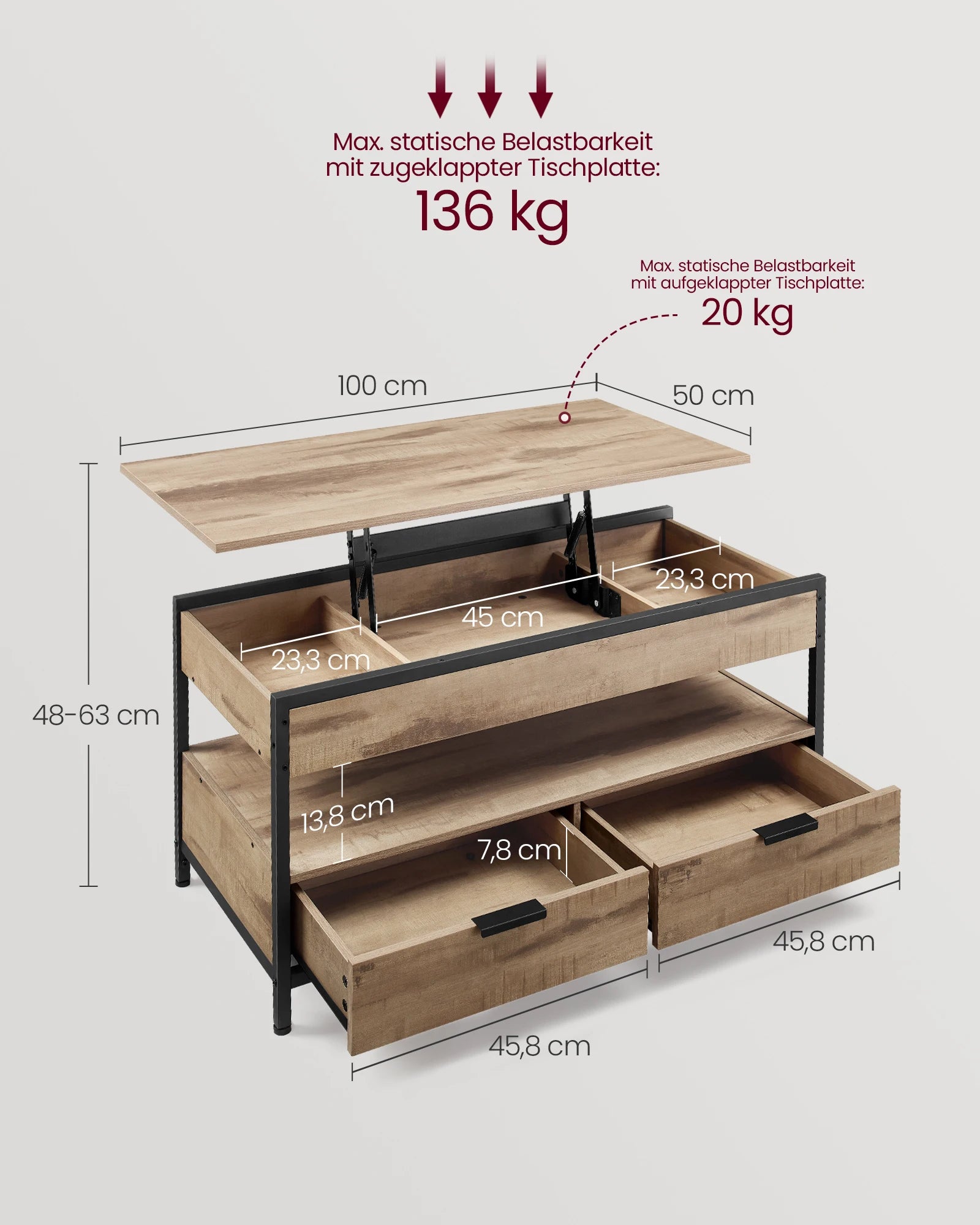 VASAGLE coffee table