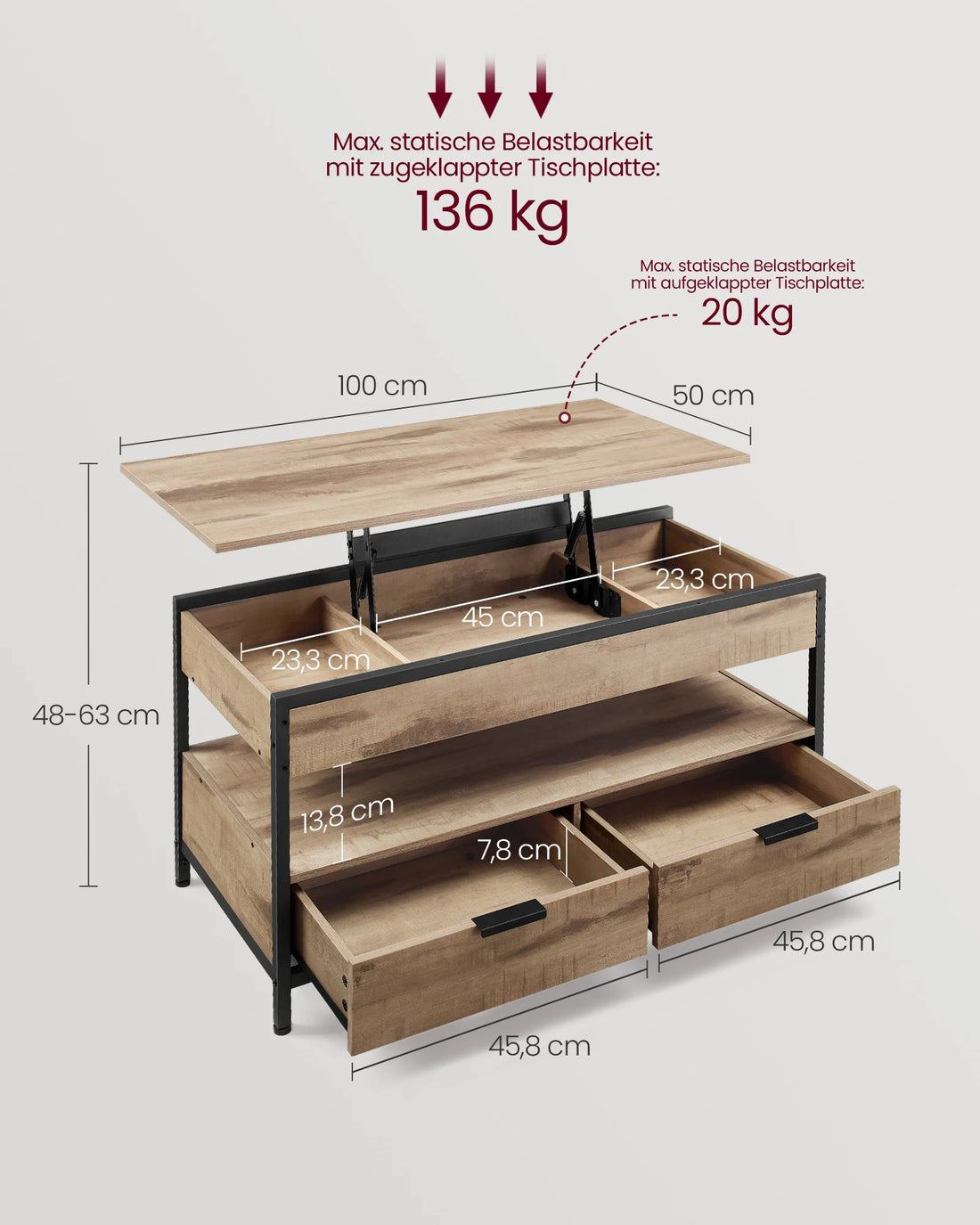 VASAGLE coffee table