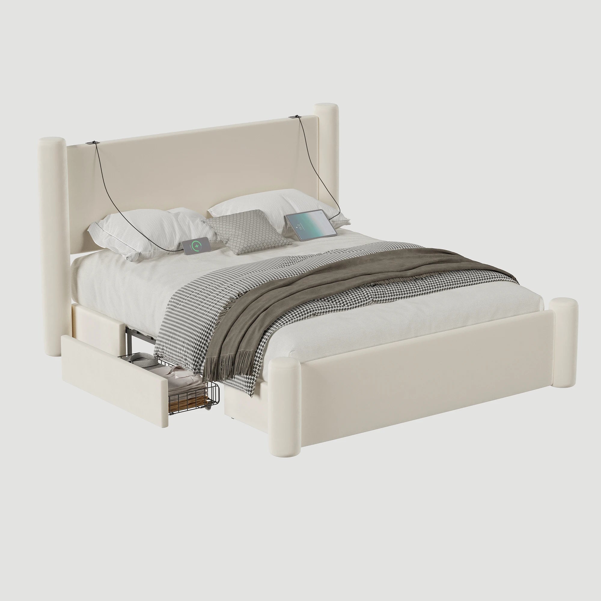 LVHOM Modern 140x200 cm Bed Frame