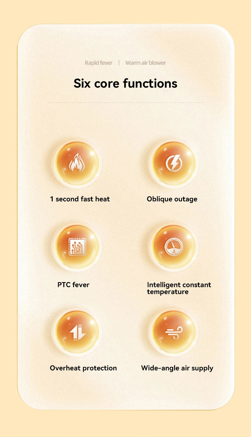 Xiaomi New Portable Heater Mini Electric Heater Plug in Wall Room Heater