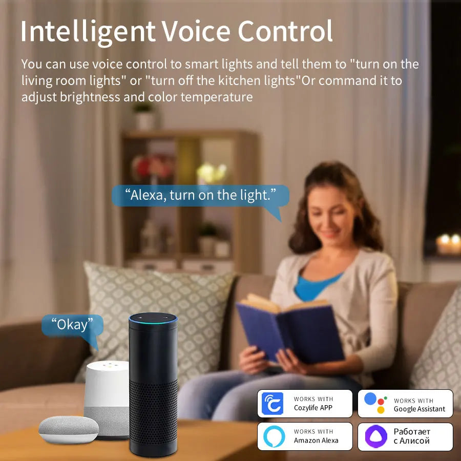 Smart WiFi LED Ceiling Light 24W Cozylife APP Control Voice Control