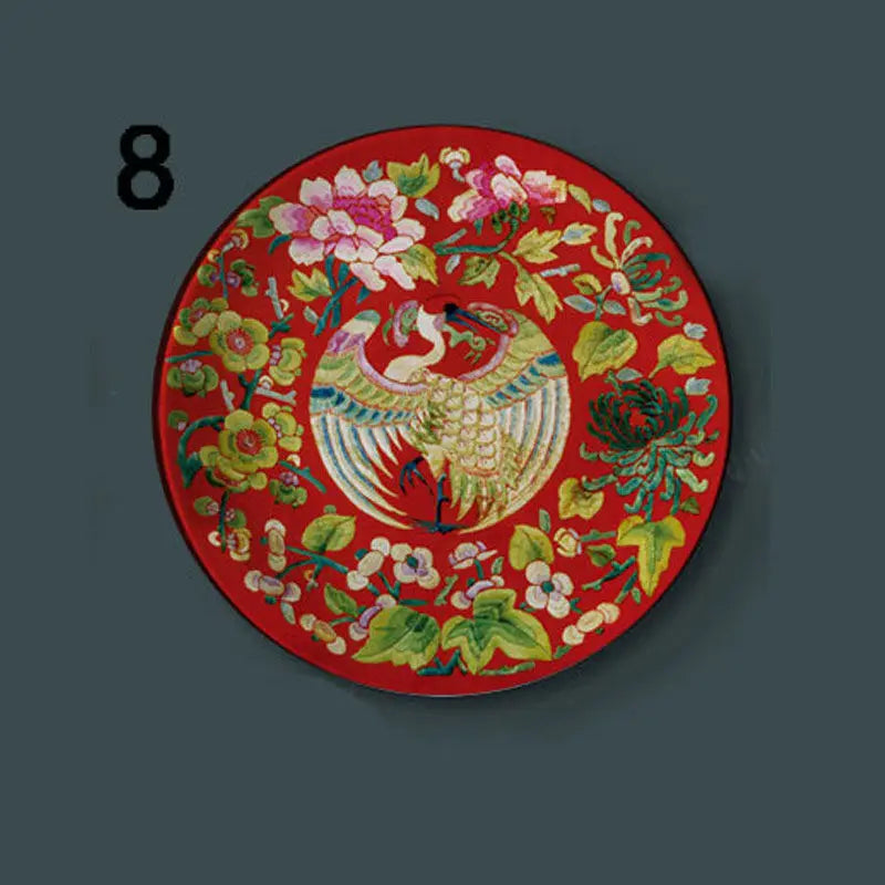 6-8inch Chinese Style Ceramic Plate with Dragon Phoenix