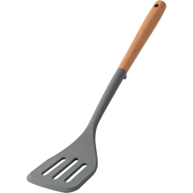 NEW Silicone Spatula Non Stick Pan Wooden Handle Silicone Vegetable