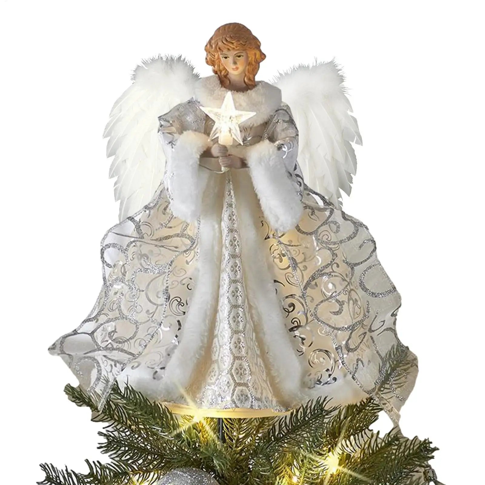 Christmas Tree Angel Topper String Light Ornament Home Decorations 2025