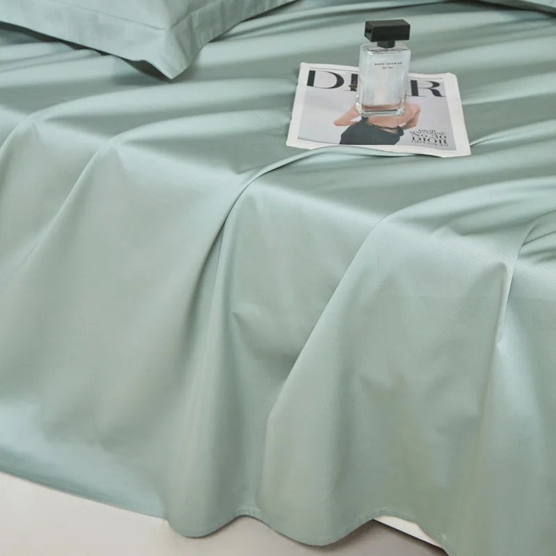 1pc Bed Flat Sheet 100% Egyptian Cotton Solid Color Top Sheets Single Double