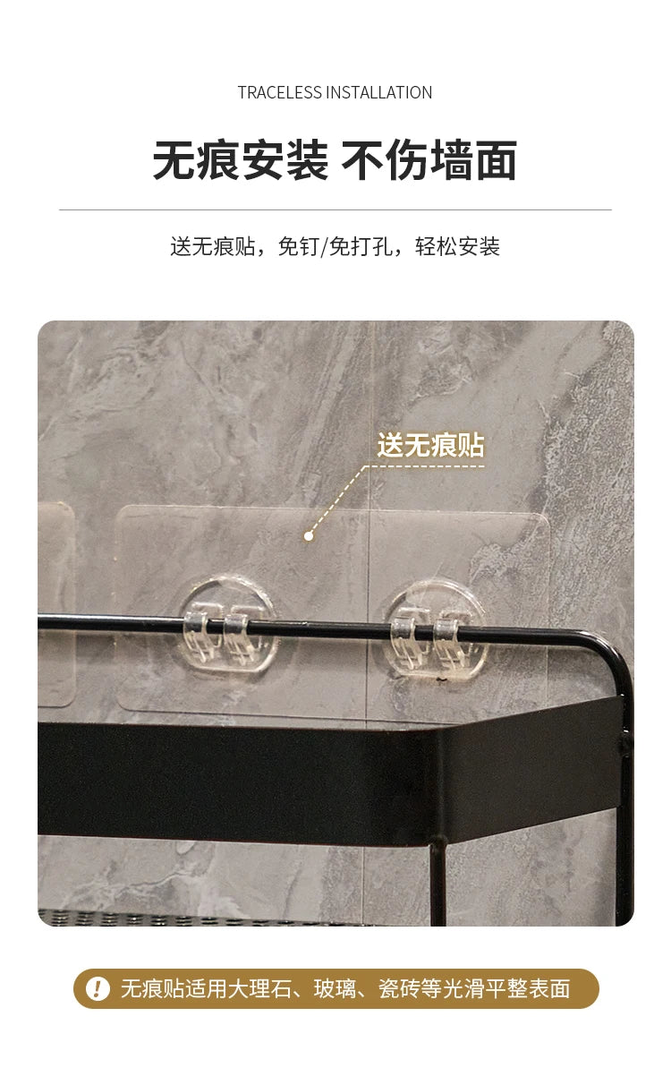 Gold storage rack bathroom storage rack wall mounted