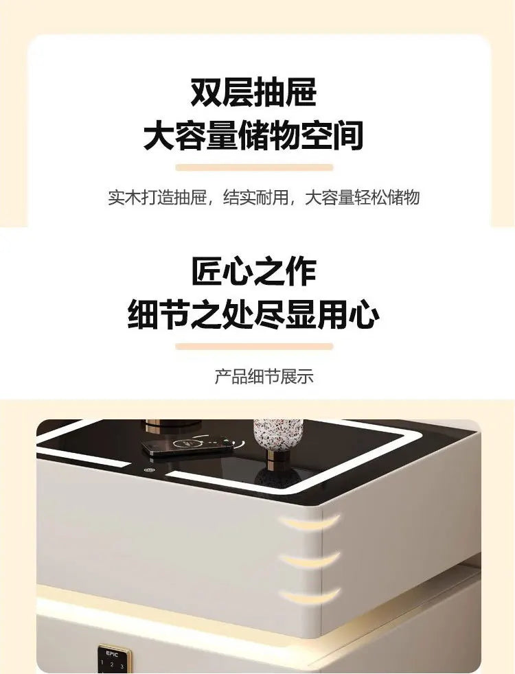 Smart Nightstand with Wireless Charger Bluetooth Speaker