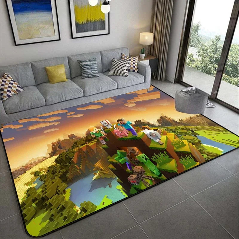 3D Game M-MINE Sandbox Carpet for Living Room Decor Bedroom
