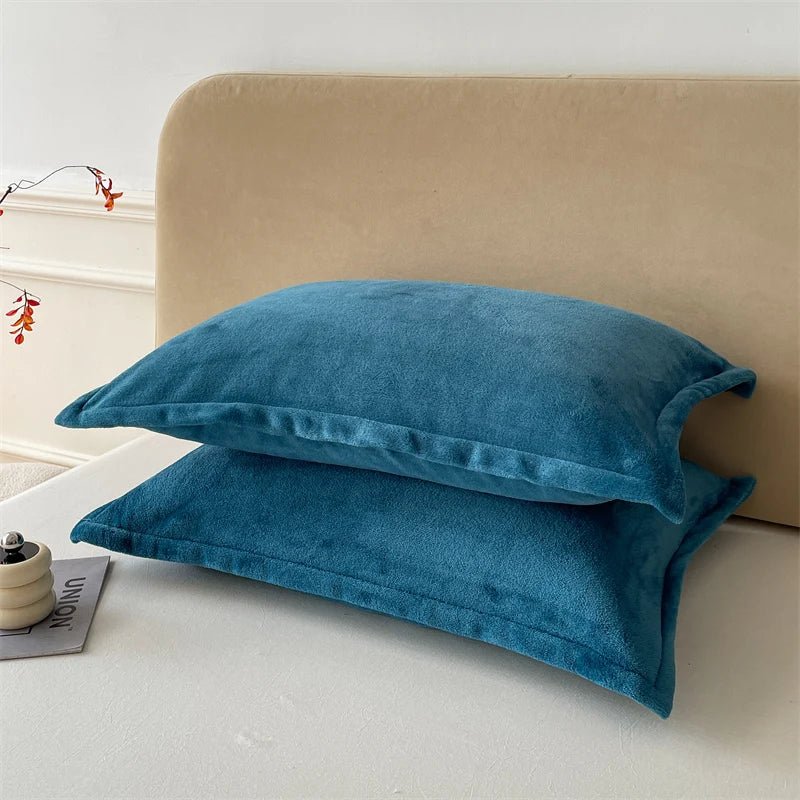 Solid Color Pillows Cover Velvet Pillowslip funda almohada 48x74cm Pillowcase
