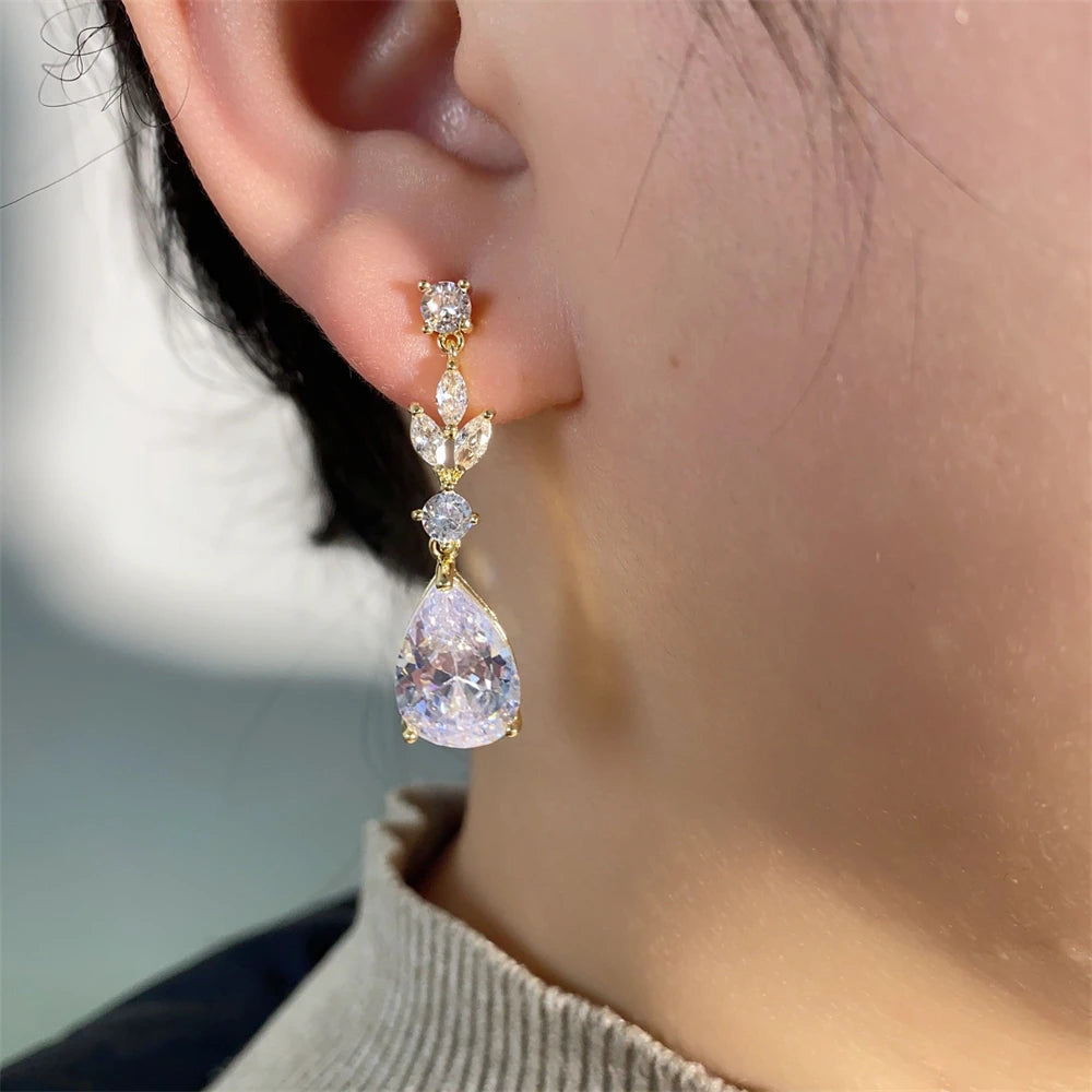 ZAKOL Brand Luxury AAA Zircon Earrings Necklace Jewelry Set