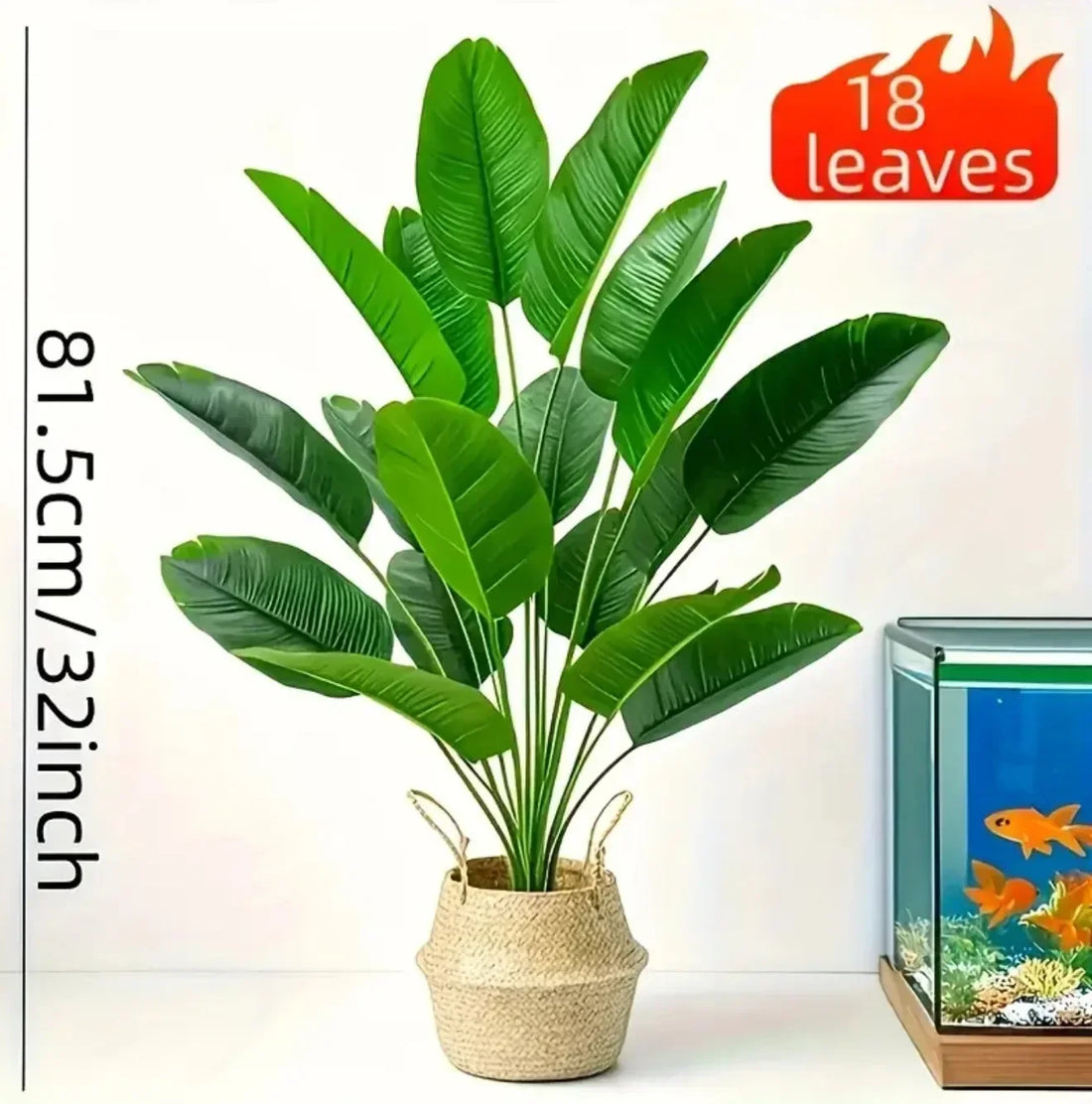 1pc 18 Leaves Artificial Plants Large Tropical Palm Tree Fake Banana Plants