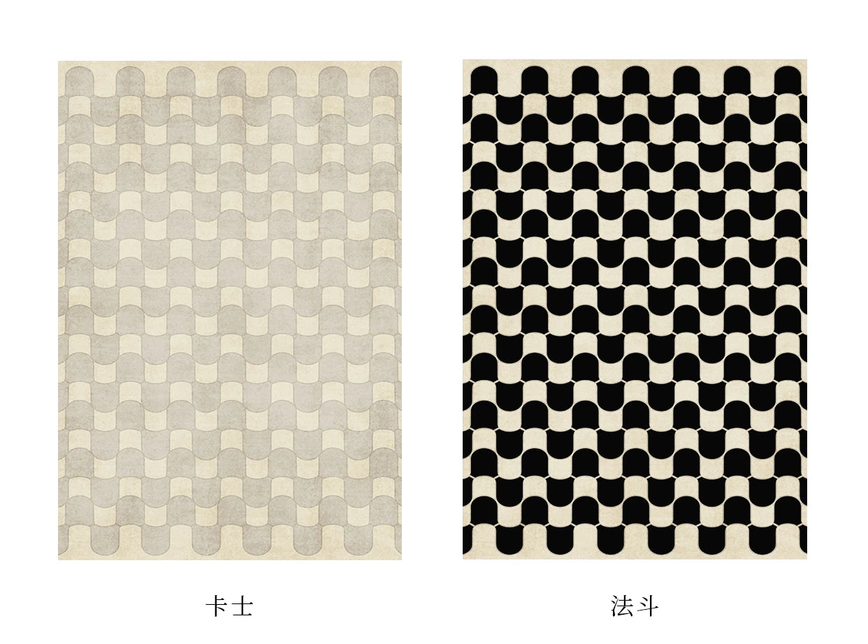 French Retro Rugs for Bedroom Checkerboard Living Room Decoration