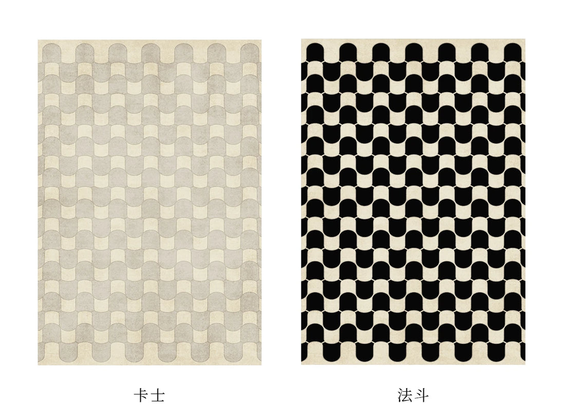 French Retro Rugs for Bedroom Checkerboard Living Room Decoration