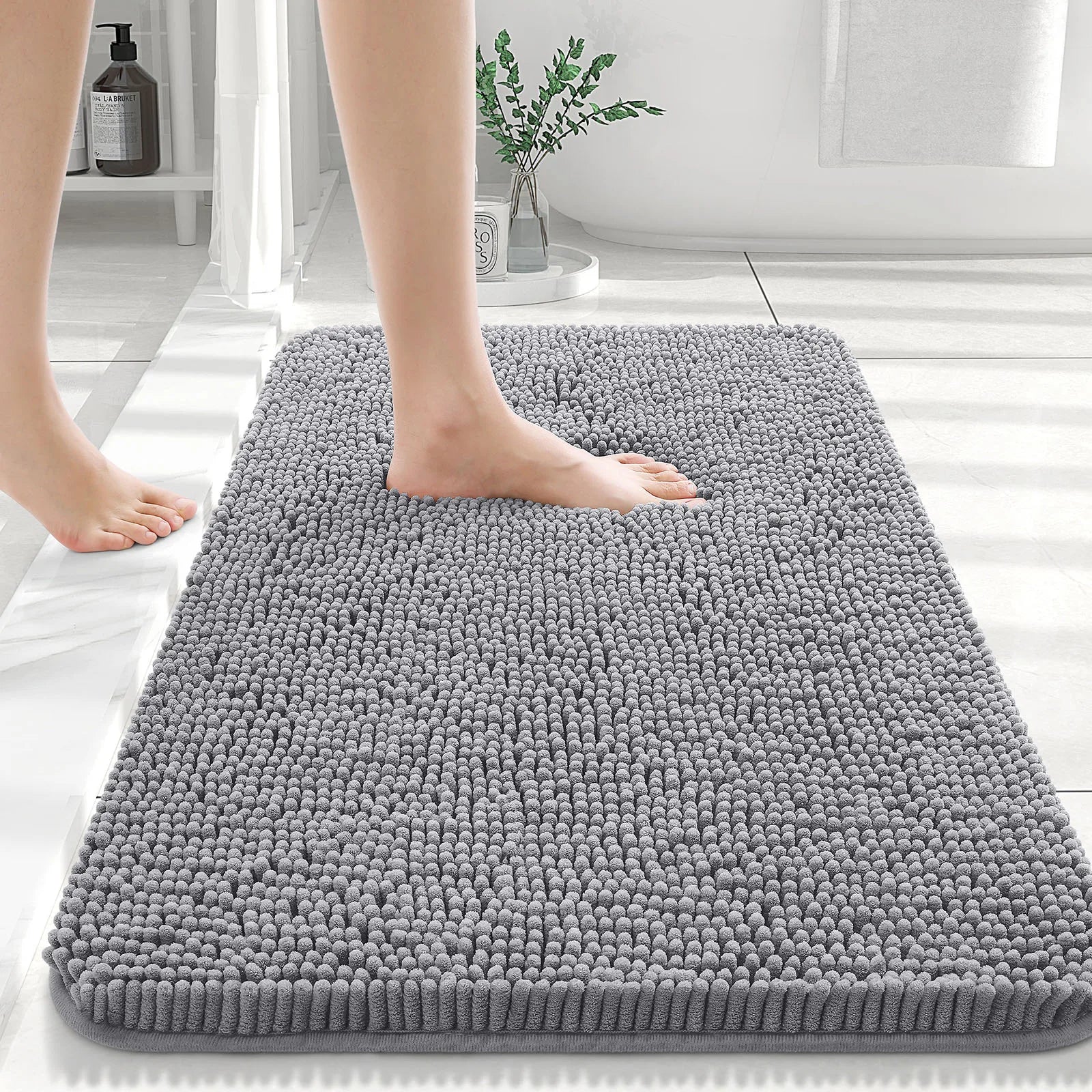HAPIHAPPY New Chenille Bathroom Rug Mat Extra Soft Thick