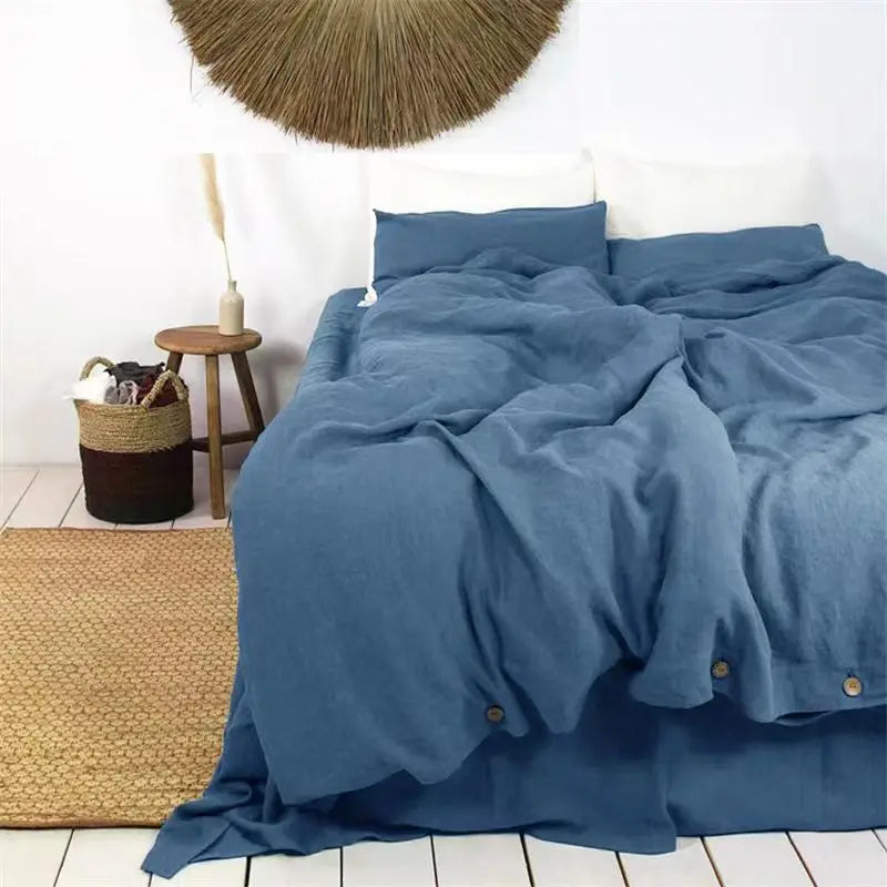 100% French Linen Natural Duvet Cover Soft Comfortable