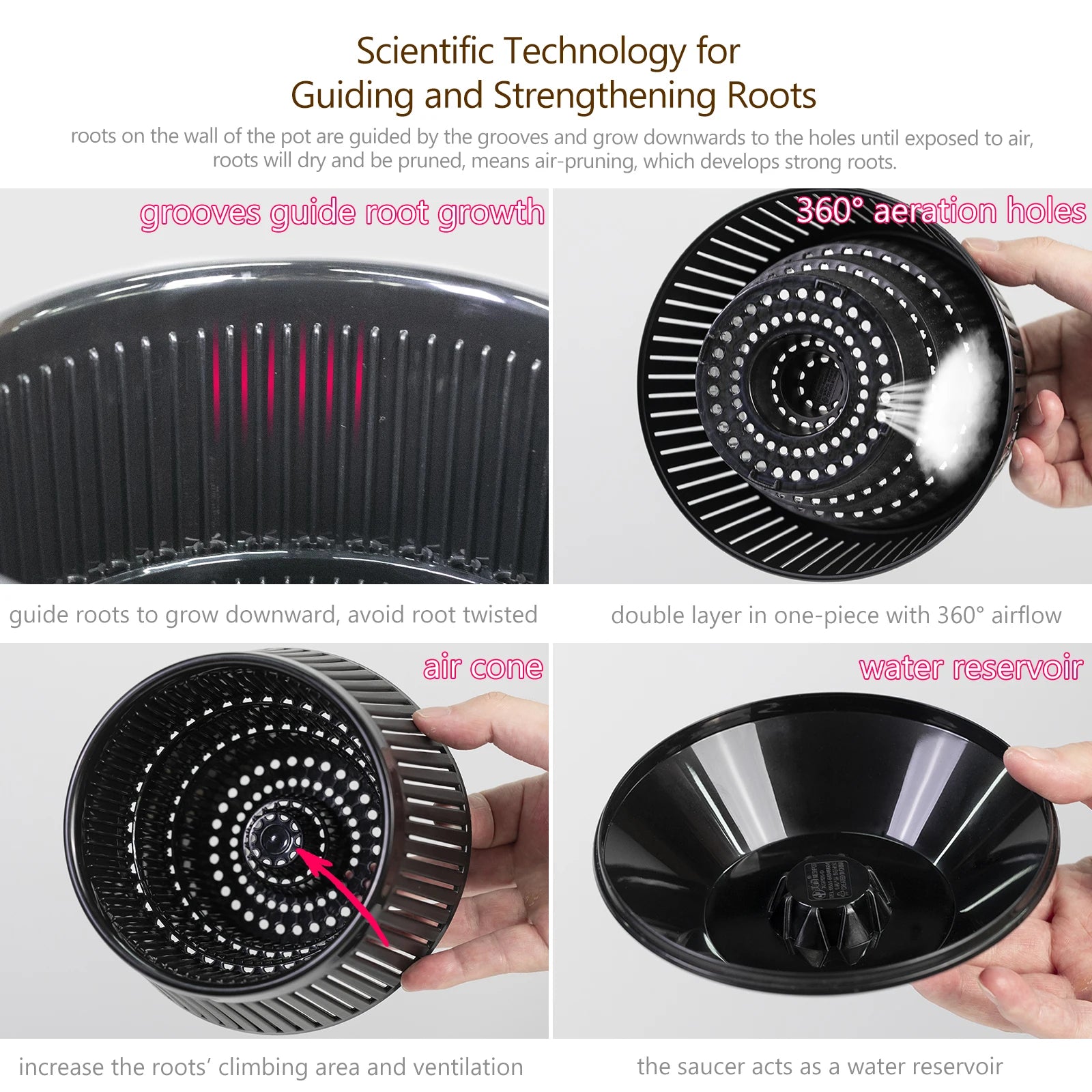 Meshpot Bonsai Pot with Saucer Plastic Flower Pot