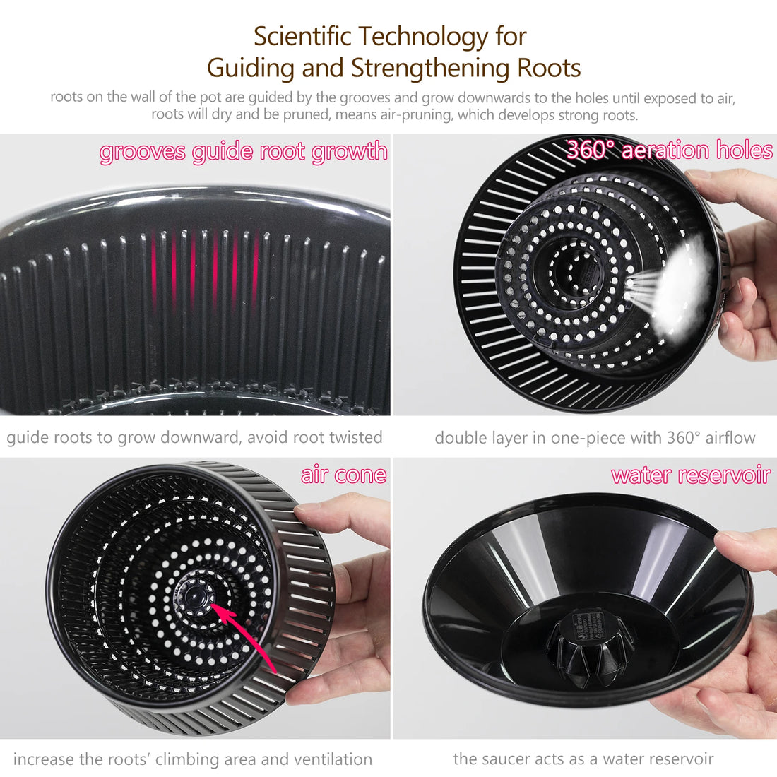 Meshpot Bonsai Pot with Saucer Plastic Flower Pot