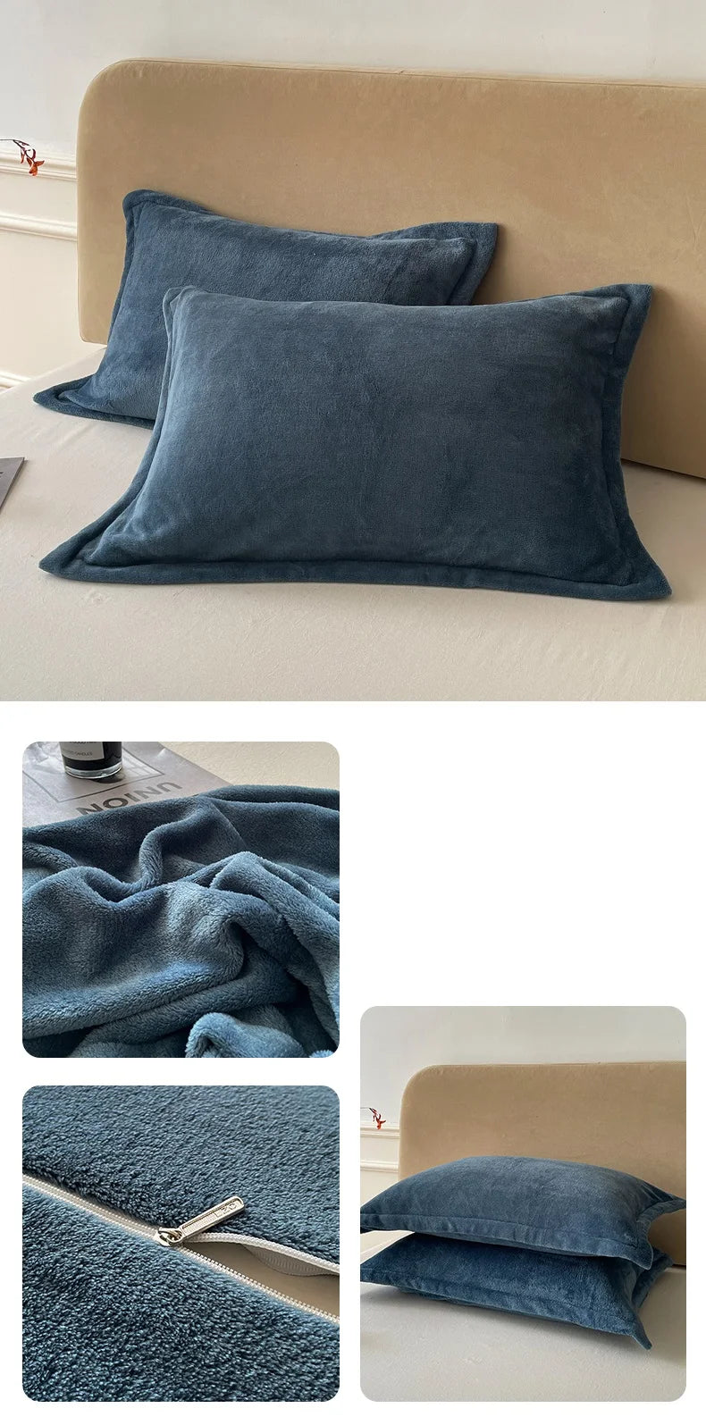 Solid Color Pillows Cover Velvet Pillowslip funda almohada 48x74cm Pillowcase